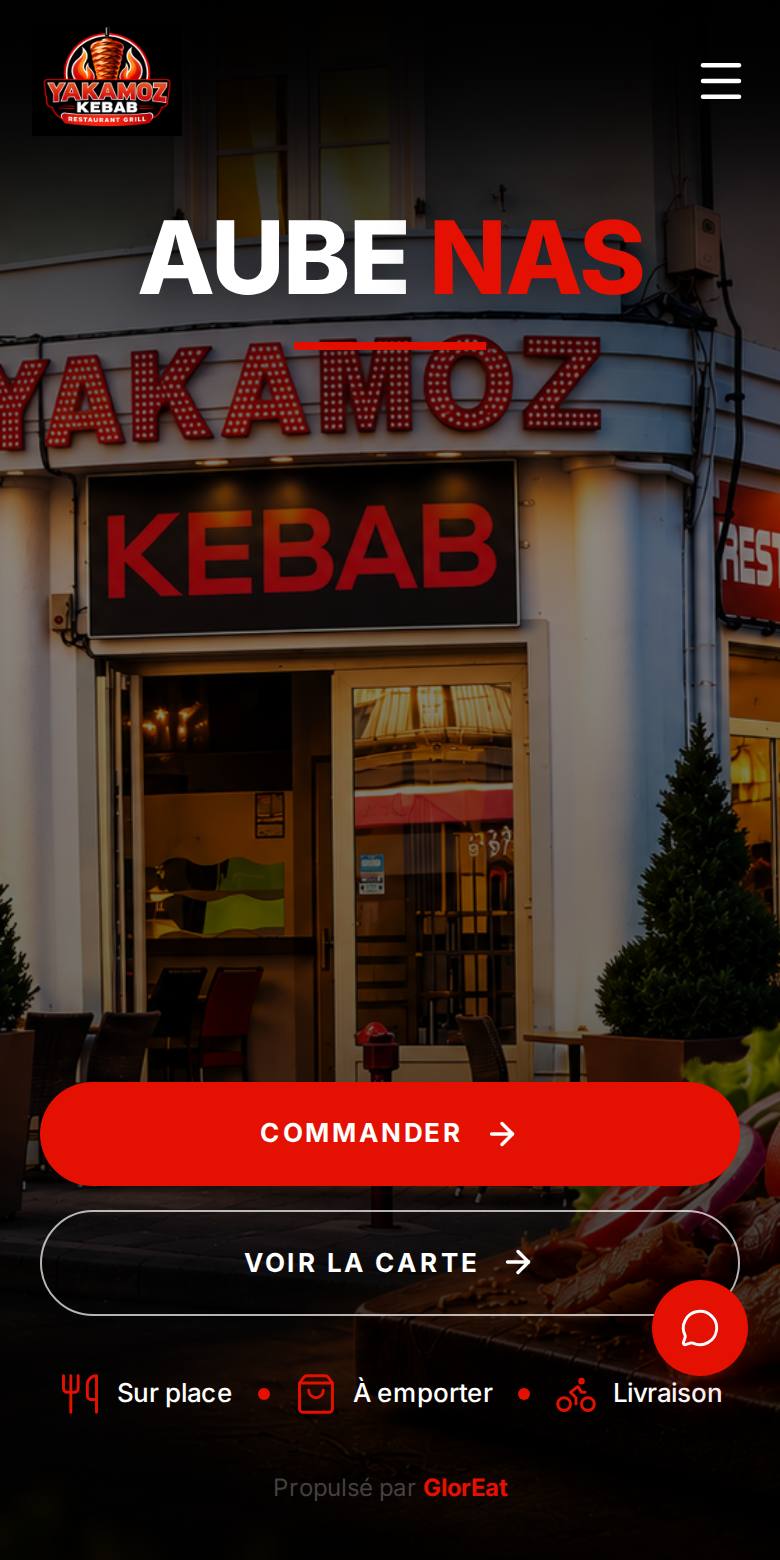 Site de commande en ligne de Yakamoz Kebab, Aubenas (Ardèche), sur téléphone